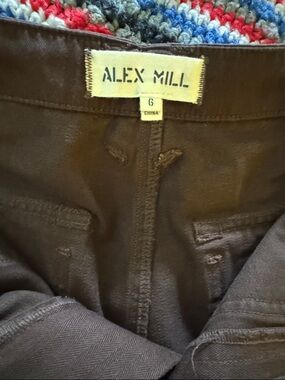 Alex Mill brown cotton size 6 pants button/zipped front side and back pockets